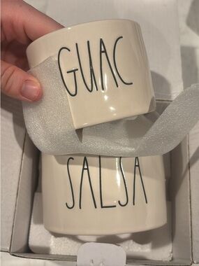 Rae Dunn Cream GUAC & SALSA Ceramic Bowls